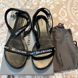 Balenciaga Black Strappy Sandals